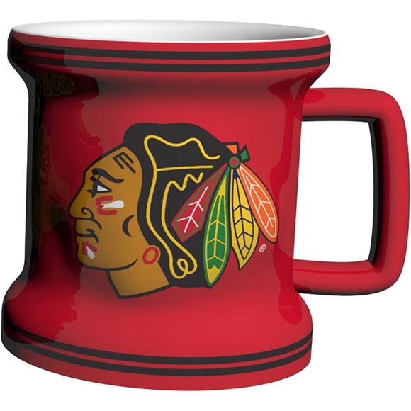 NHL Blackhawks 2 Ounce Mini Mug Shot Glass Sculpted Boelter Brands Chicago New - Picture 1 of 3